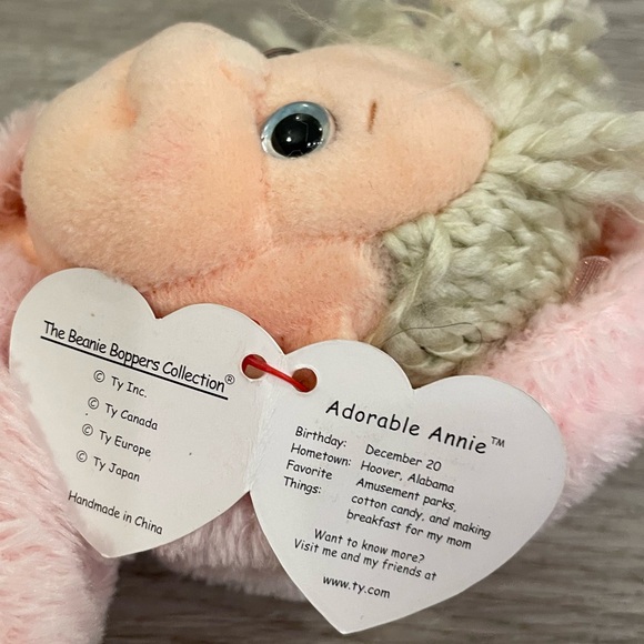 TY - BEANIE BOPPERS Adorable Annie Stuffed Plush Doll. 13” - Picture 4 of 8